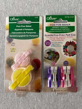 NWT Clover Pom Pom Maker Set 4 Different Sizes (Extra Small and Small)